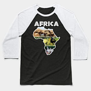 African Wildlife Continent Collage Baseball T-Shirt